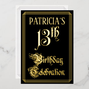 13th Birthday Party — Fancy Script & Custom Name
