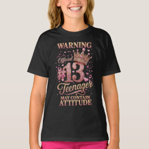 13th Birthday Party For Girl Official Teenager 13 T-Shirt