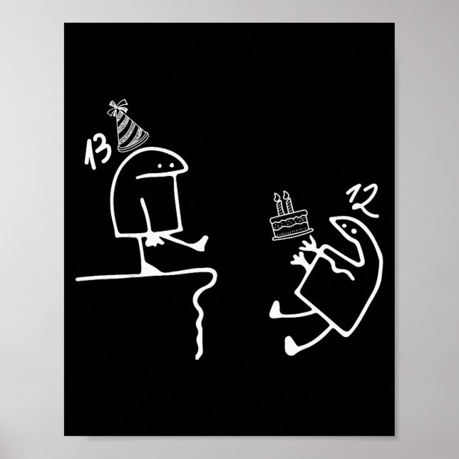 13th Birthday Party Funny Teenager 13 Year Old Boy Poster (Front)