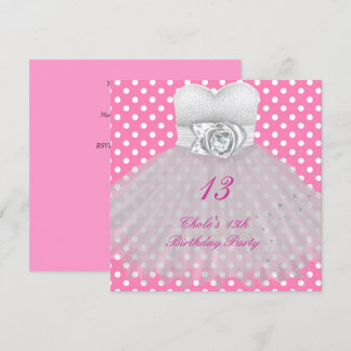13th Birthday Party Girls 13 Teen Invitation