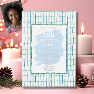 13th Birthday Party Hand Drawn Foil Invitation