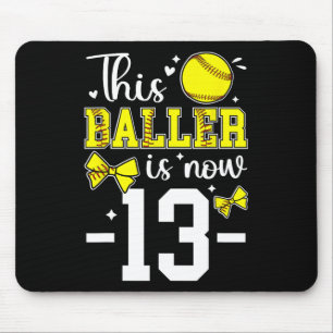 13th Birthday Party Softll Girl Thirteen Year Old  Mouse Pad