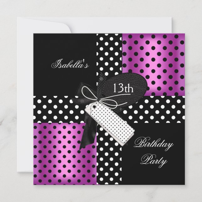 13th Birthday Party teenager girls Invitation (Front)