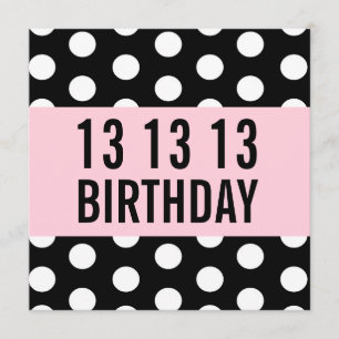 13th Birthday Party Template Polka Dots V01
