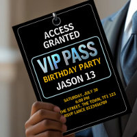 13th Birthday Party, VIP Pass, Level 13, Boys