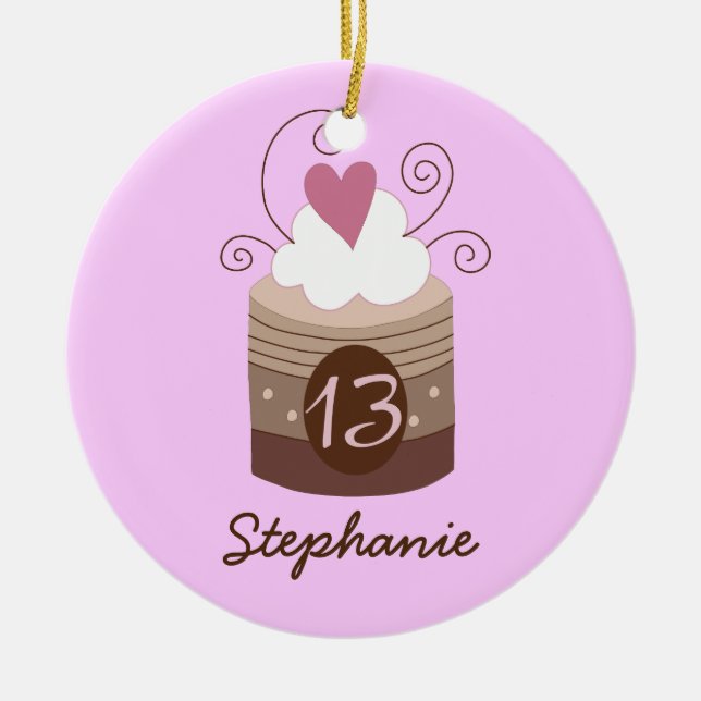 13th Birthday Personalised Gift Ornament (Front)