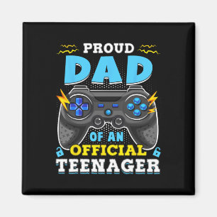 13th Birthday Proud Dad Official Teenager Video Ga Magnet