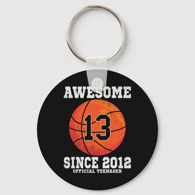 13th Birthday Sketll Fan 13 Years Old Official Tee Key Ring (Front)