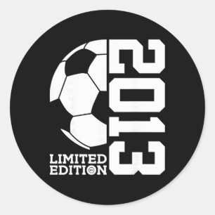 13th Birthday Soccer Limited Edition 2013 Classic Round Sticker