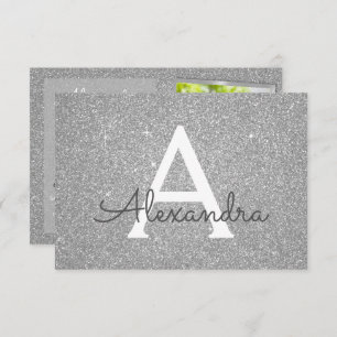 13th Birthday Sparkle Luxury Silver Photo Invitation