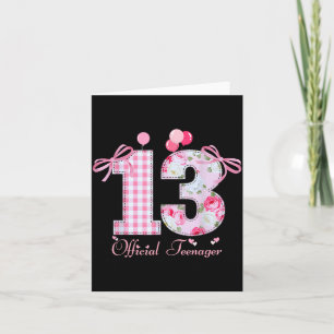13th Birthday Teenager Coquette Bow 13 Year Old  Card