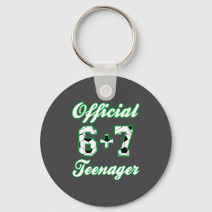 13th Birthday Teenager Funny Soccer 6+7 Meme Key Ring