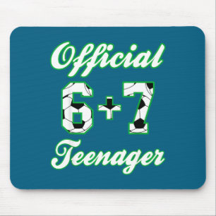 13th Birthday Teenager Funny Soccer 6+7 Meme Mouse Pad