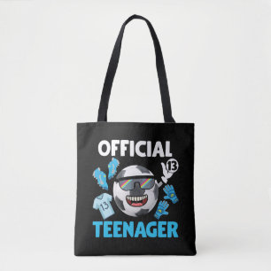 13th Birthday Teenager Soccer Player Football Tote Bag