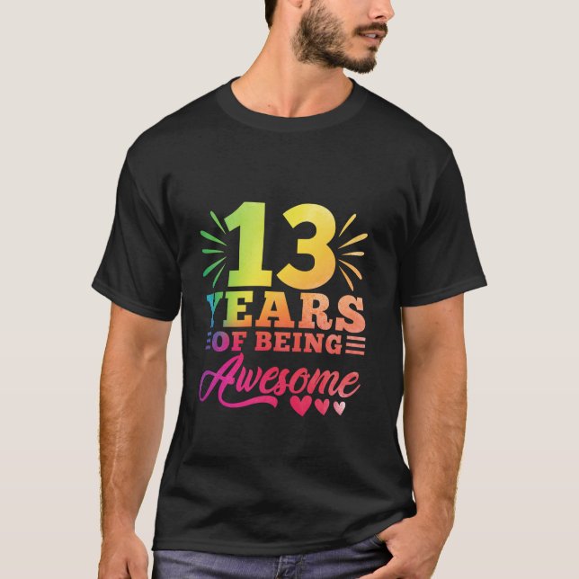 13th Birthday Tie Dye 13 Year old 13 girl year Bei T-Shirt (Front)