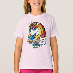 13th Birthday Unicorn T-shirt for girls.