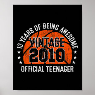 13th Birthday Vintage 2010 Official Teenager 13 Y Poster
