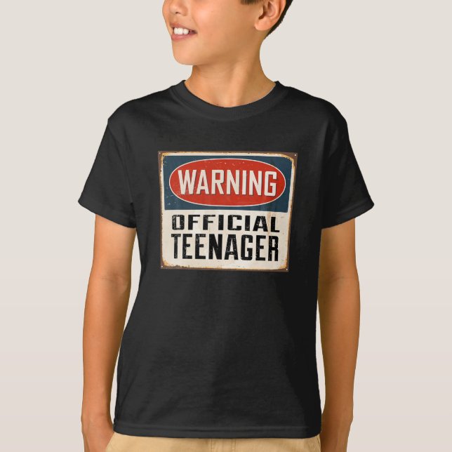 13th Birthday Warning Official Teenager 13 Year T-Shirt (Front)
