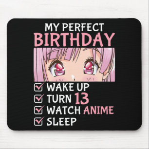 13th Birthday Watch Anime 13 Years Old Anime Teen  Mouse Pad