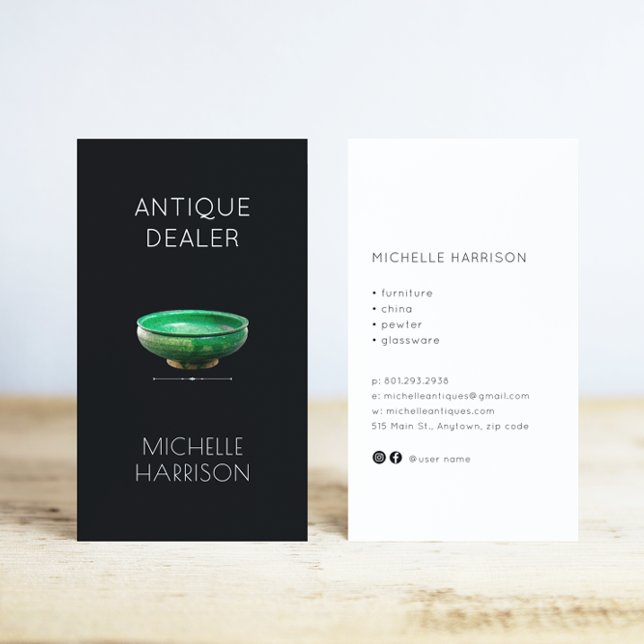 13th-Century Bowl Antique Dealer Antique Store Business Card (Creator Uploaded)