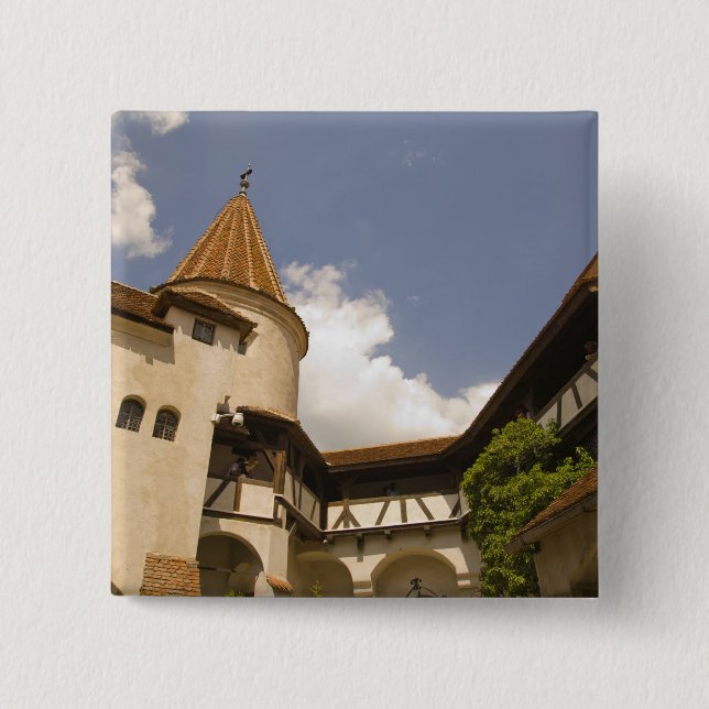 13th Century Bran Castle (Draculas' Castle), 15 Cm Square Badge (Front)