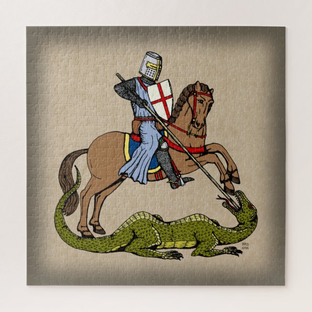 13th Century Saint George and the Dragon Jigsaw Puzzle (Vertical)