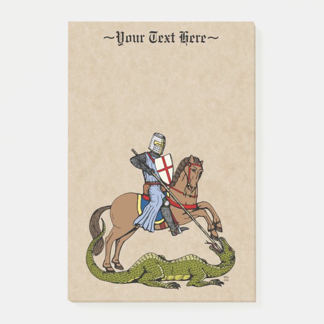13th Century Saint George and the Dragon Post-it Notes (Front)