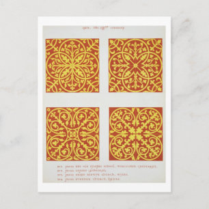 13th century tile designs, illustration from 'Spec Postcard