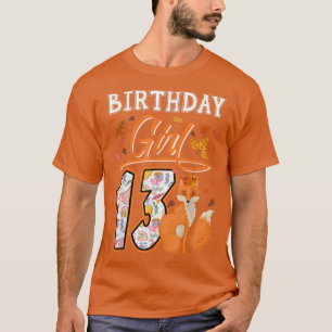 13th Fo Birthday Girl Cute Fo Lover Zoo Animal 13 T-Shirt
