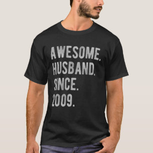 13th Wedding Aniversary For Him   Awesome Husband  T-Shirt