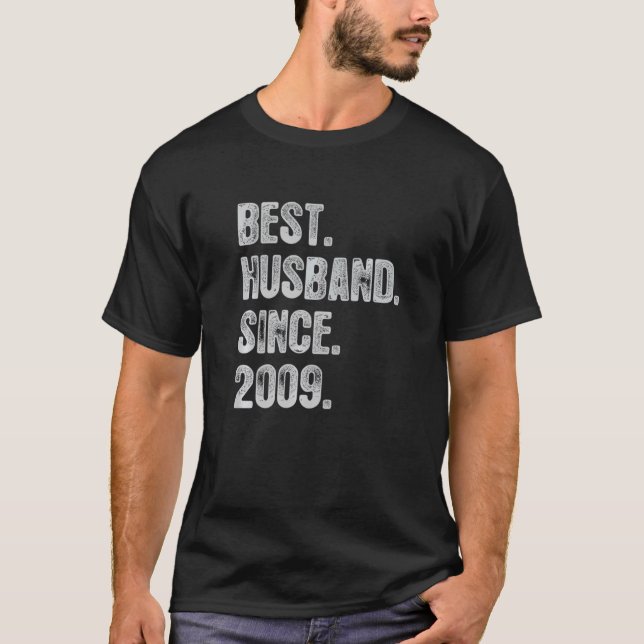 13th Wedding Anniversary For Him Best Husband Sinc T-Shirt (Front)