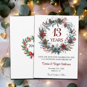 13th Wedding Anniversary Winter Save The Date