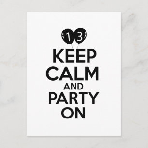 13th year old birthday designs postcard