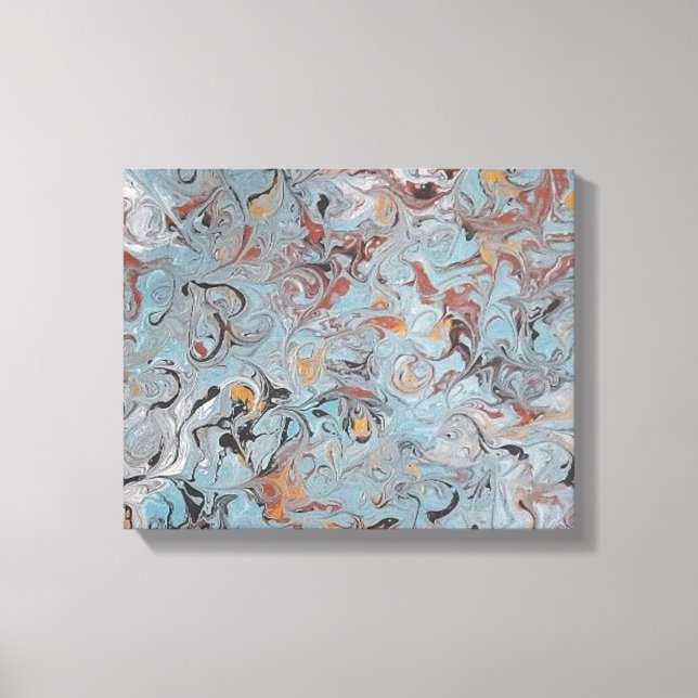 13x11 Acrylic Painting of Melted Ice Cream Canvas Print (Front)