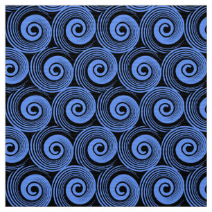 140216 Spirals - Baby Blue on Black Fabric