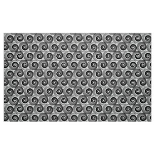 140216 Spirals - Black on White Fabric
