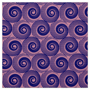 140216 Spirals - Deep Navy on Cashmere Rose Fabric