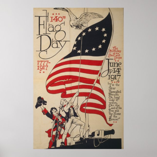 140th Flag Day 1777-1917 Poster (Front)