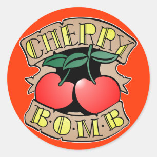 1413032011 Cherry Bomb Inverso (Rocker & Kustom) Classic Round Sticker