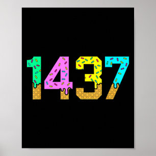 1437 I Love You Forever Meme Sweet Ice Cream Valen Poster