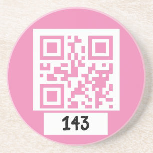 143 secret QR code message, decode it, say it. PNK Coaster