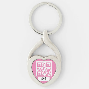143 secret QR code message, decode it, say it. PNK Key Ring