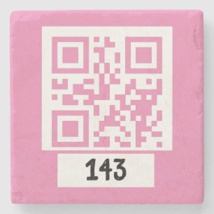 143 secret QR code message, decode it, say it. PNK Stone Coaster