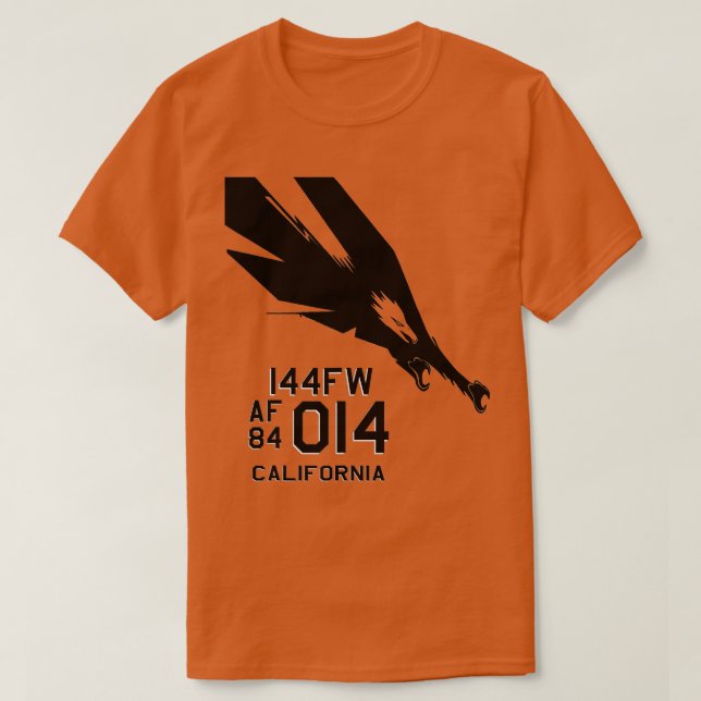 144th FW Fighter Wing F15 Military Pilot Californi T-Shirt (Design Front)