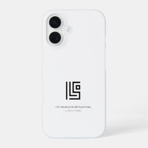 1450 Gutenberg Moveable Type Minimalist iPhone 16 Case