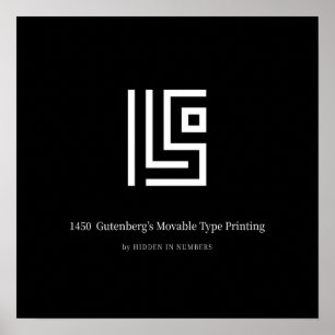 1450 Gutenberg Moveable Type Minimalist Poster
