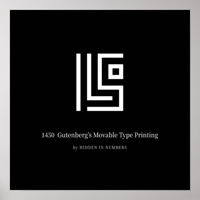 1450 Gutenberg Moveable Type Minimalist  Poster (Front)