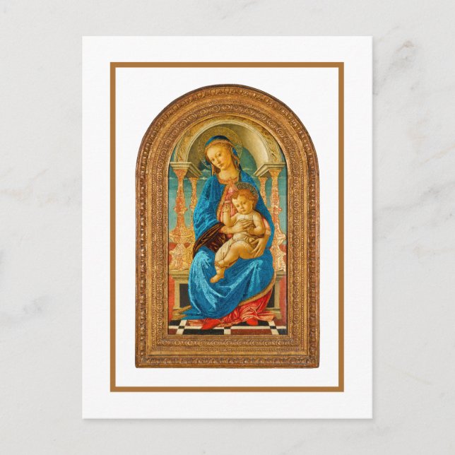 1470 Botticelli Madonna and Child Enthroned  Postcard (Front)