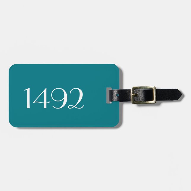 1492 Luggage Tag w/ leather strap (Front Horizontal)