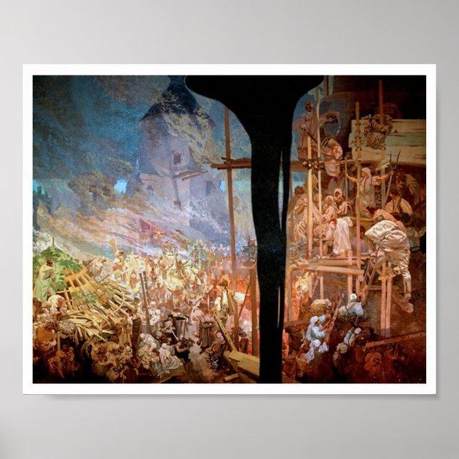 #14 Defence of Sziget against the Turks, Mucha Poster (Front)